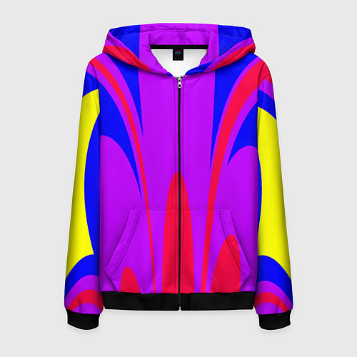 Мужская толстовка на молнии Яркий цветной мотив / 3D-Черный – фото 1
