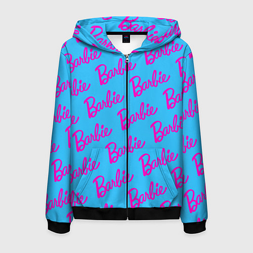 Мужская толстовка на молнии Barbie pattern / 3D-Черный – фото 1