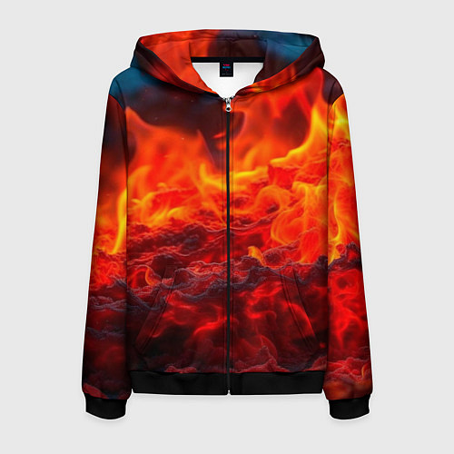 Мужская толстовка на молнии Магма / 3D-Черный – фото 1