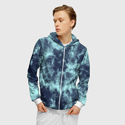 Толстовка 3D на молнии мужская Tie-Dye дизайн, цвет: 3D-белый — фото 2