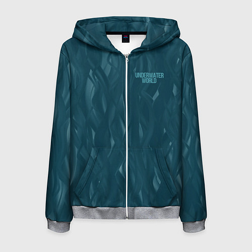 Мужская толстовка на молнии Underwater world / 3D-Меланж – фото 1
