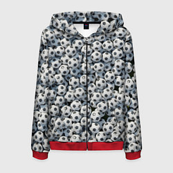 Толстовка 3D на молнии мужская Узор с мячиками, цвет: 3D-красный