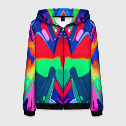 Толстовка 3D на молнии мужская Abstract mirror composition, цвет: 3D-черный