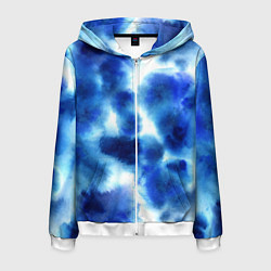 Толстовка 3D на молнии мужская Акварельные абстрактные пятна напоминающие космос, цвет: 3D-белый