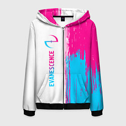 Толстовка 3D на молнии мужская Evanescence neon gradient style: по-вертикали, цвет: 3D-черный