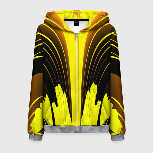 Мужская толстовка на молнии Черно-желтые мотивы / 3D-Меланж – фото 1