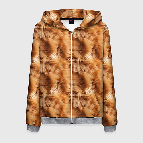 Мужская толстовка на молнии Меховой паттерн / 3D-Меланж – фото 1