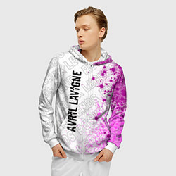 Толстовка 3D на молнии мужская Avril Lavigne rock legends по-вертикали, цвет: 3D-белый — фото 2