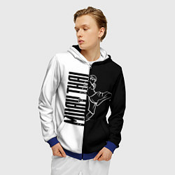Толстовка 3D на молнии мужская Muay-Thai, цвет: 3D-синий — фото 2