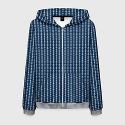 Мужская толстовка на молнии Тёмно-синий полосатый