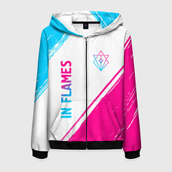 Мужская толстовка на молнии In Flames neon gradient style вертикально