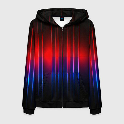 Мужская толстовка на молнии Неоновый узор неоновая шкала / 3D-Черный – фото 1