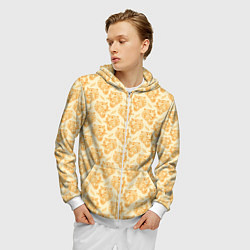 Толстовка 3D на молнии мужская Рычания тигра, цвет: 3D-белый — фото 2