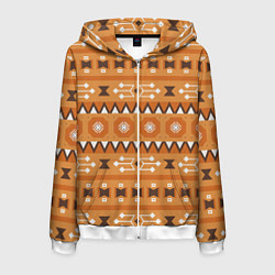 Мужская толстовка на молнии Brown tribal geometric