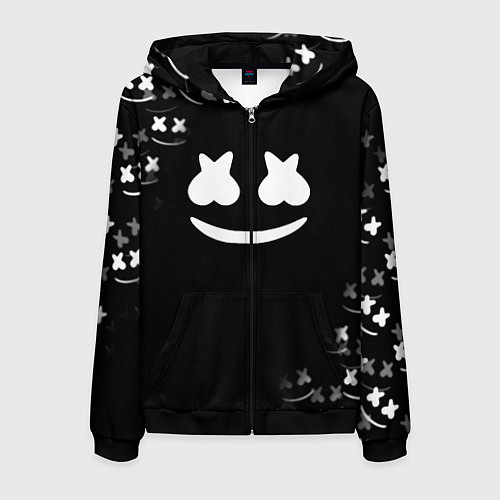 Мужская толстовка на молнии Marshmello black collection / 3D-Черный – фото 1