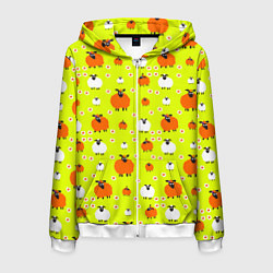 Мужская толстовка на молнии Стадо овец в поле