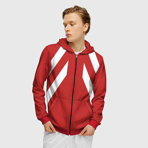 Мужская толстовка на молнии Спорт костюм Марата / 3D-Красный – фото 3
