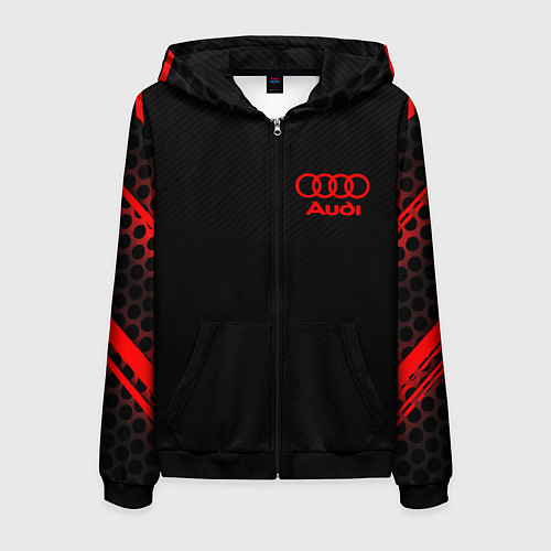 Мужская толстовка на молнии Audi sport geometry / 3D-Черный – фото 1