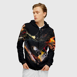 Толстовка 3D на молнии мужская Berco, цвет: 3D-черный — фото 2