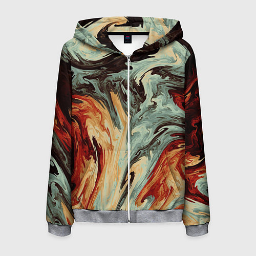 Мужская толстовка на молнии Песчаные волны / 3D-Меланж – фото 1