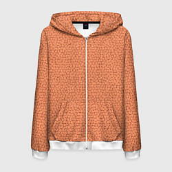 Толстовка 3D на молнии мужская Текстура однотонный тёмно-персиковый, цвет: 3D-белый