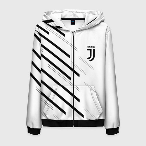 Мужская толстовка на молнии Juventus sport geometry / 3D-Черный – фото 1