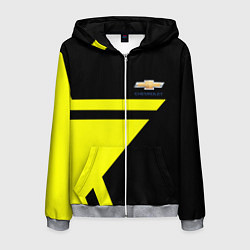 Толстовка 3D на молнии мужская Chevrolet yellow star, цвет: 3D-меланж