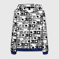 Толстовка 3D на молнии мужская Thirty Seconds to Mars pattern rock, цвет: 3D-синий