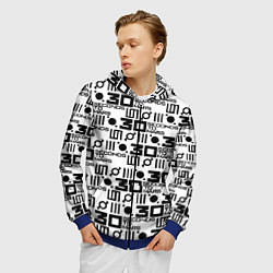 Толстовка 3D на молнии мужская Thirty Seconds to Mars pattern rock, цвет: 3D-синий — фото 2
