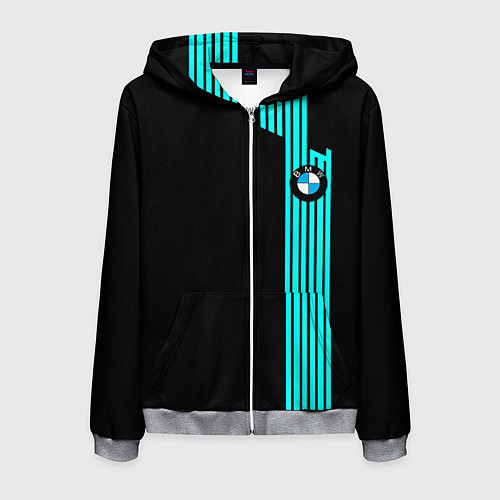 Мужская толстовка на молнии BMW sport line geometry / 3D-Меланж – фото 1