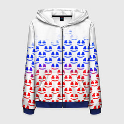 Толстовка 3D на молнии мужская Marshmello russia color, цвет: 3D-синий
