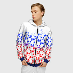 Толстовка 3D на молнии мужская Marshmello russia color, цвет: 3D-синий — фото 2