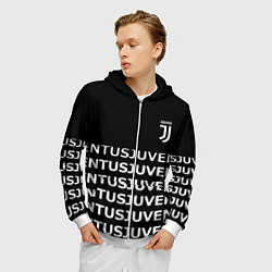 Толстовка 3D на молнии мужская Juventus pattern fc club steel, цвет: 3D-белый — фото 2