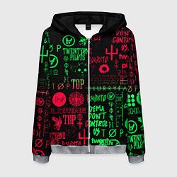 Мужская толстовка на молнии Twenty one pilots pattern rock steel