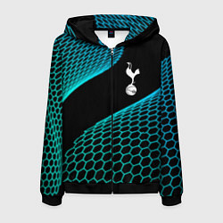 Толстовка 3D на молнии мужская Tottenham football net, цвет: 3D-черный