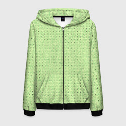 Мужская толстовка на молнии Салатовый паттерн в мелкую полосочку