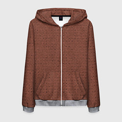 Толстовка 3D на молнии мужская Благородный коричневый паттерн полосочки, цвет: 3D-меланж