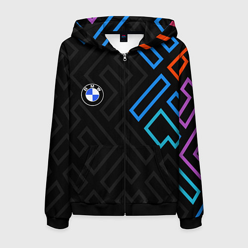 Мужская толстовка на молнии BMW brand color carbon / 3D-Черный – фото 1