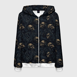 Мужская толстовка на молнии Черепа в кустах