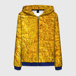 Мужская толстовка на молнии Текстура золотой мятой поверхности