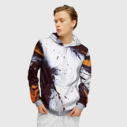 Толстовка 3D на молнии мужская Брызги и мазки красками, цвет: 3D-меланж — фото 2