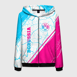 Мужская толстовка на молнии Borussia neon gradient style вертикально