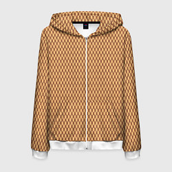 Мужская толстовка на молнии Светлый коричневый сетка паттерн