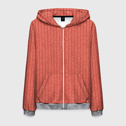 Мужская толстовка на молнии Тёмный коралловый полосатый