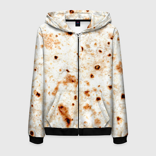 Мужская толстовка на молнии Текстура светлого лаваша / 3D-Черный – фото 1