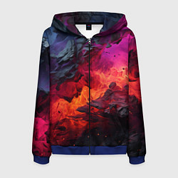 Толстовка 3D на молнии мужская Яркий абстрактный путь, цвет: 3D-синий