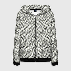 Толстовка 3D на молнии мужская Чёрно-оливковый пёстрый, цвет: 3D-черный