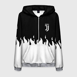 Толстовка 3D на молнии мужская Juventus fire, цвет: 3D-меланж