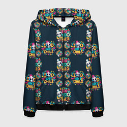 Толстовка 3D на молнии мужская Абстрактная генерация ии с черепом, цвет: 3D-черный