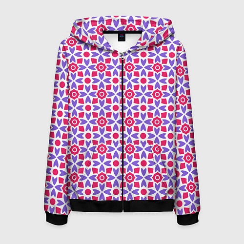 Мужская толстовка на молнии Потрясающий узор батик / 3D-Черный – фото 1